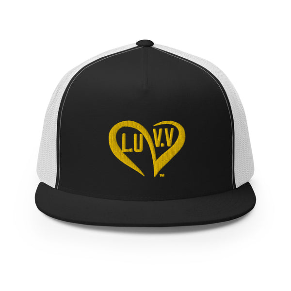 Gold L.U.V.V. logo Trucker Cap